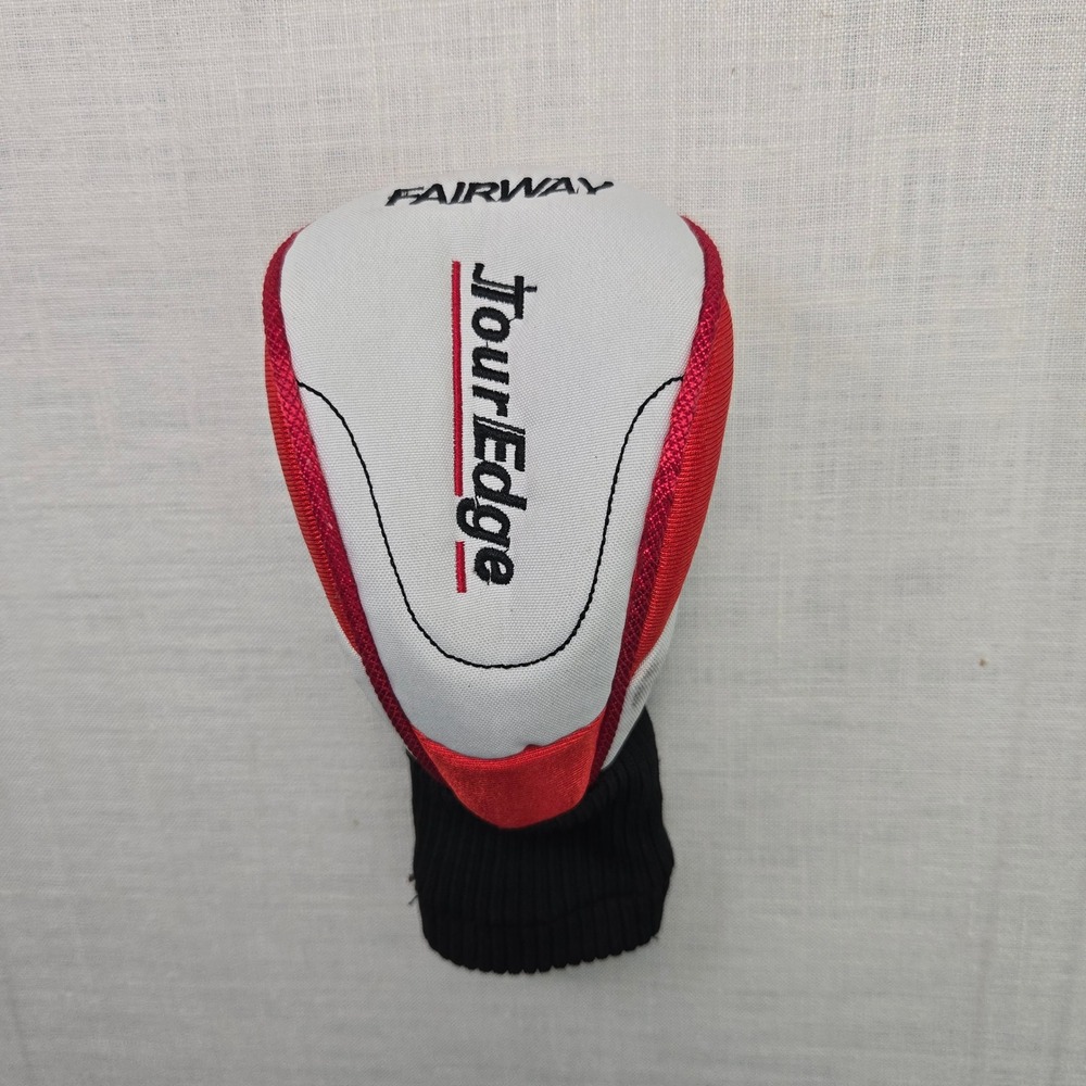 Golf Club Cover Tour Edge Fairway Wood Iron Fair Red White Black Knit Sock‎ Neck